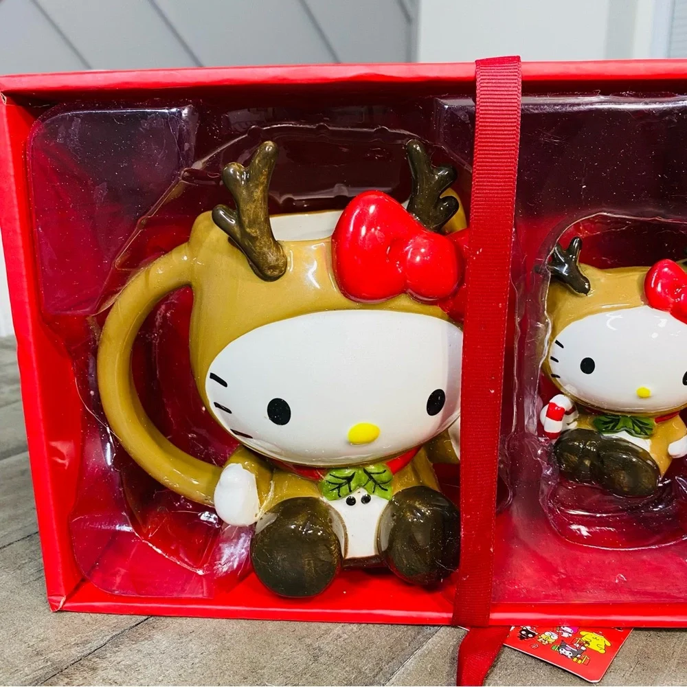 Blue Sky Clayworks Hello Kitty Christmas Reindeer Mug & Figurine Gift Set